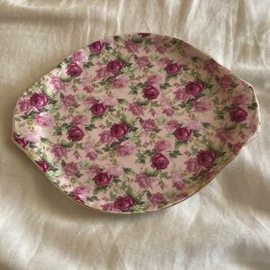 Floral Pink and Green Decorative Plate
